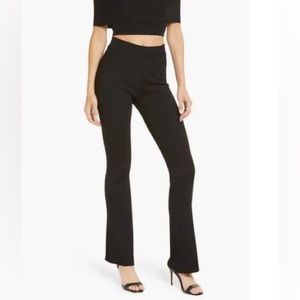 Good American Rib Seamless Flare Pants In Black